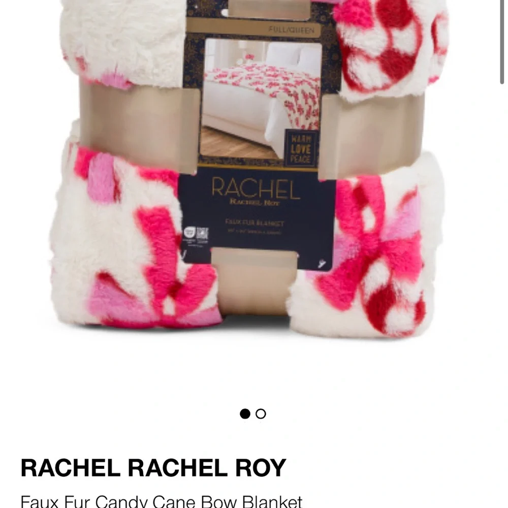 RACHEL Rachel Roy Red and Pink Faux Fur Blanket
